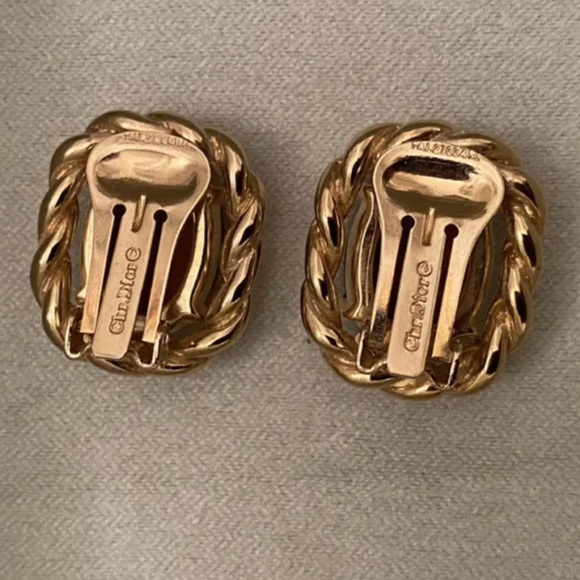 CHRISTIAN DIOR CLIP ON VINTAGE TOURMALINE EARRINGS EXCELLENT CONDITION UNICORN - Picture 2 of 5